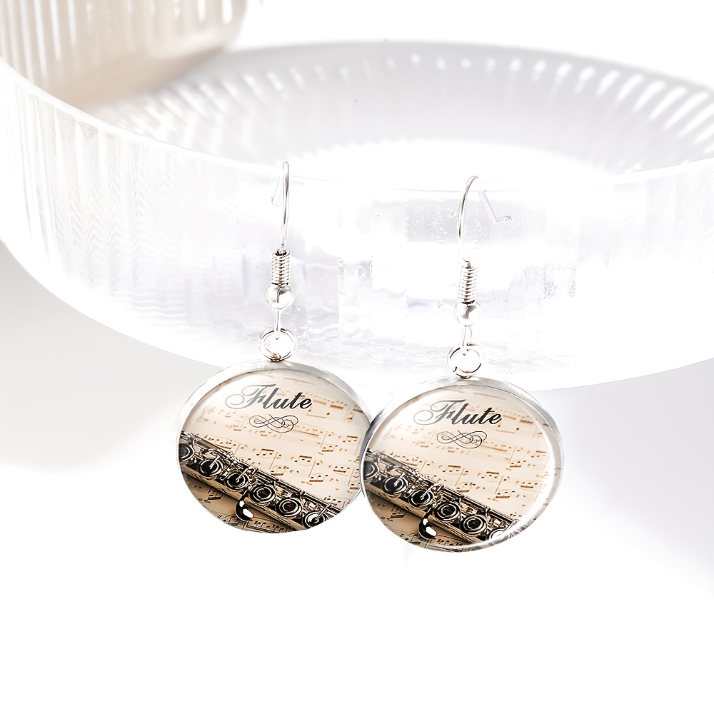 4pcs White Jewelry Set, Necklace, Bracelet & Earrings, Glass-Inlaid Pattern